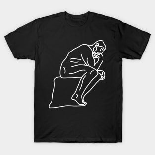 The thinker sculpture line art T-Shirt